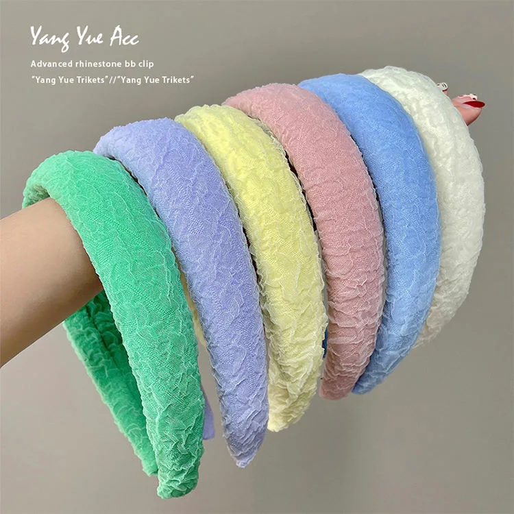 Girls 7 Colors Broadside Yarn Hairbands Lady Sweet Hair Hoop Headbands