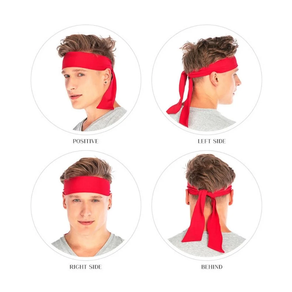 Head Tie Ideal Sweat Band Sports Headband Rrunning, Working out, Tennis, Karate, Athletics Wyz20661