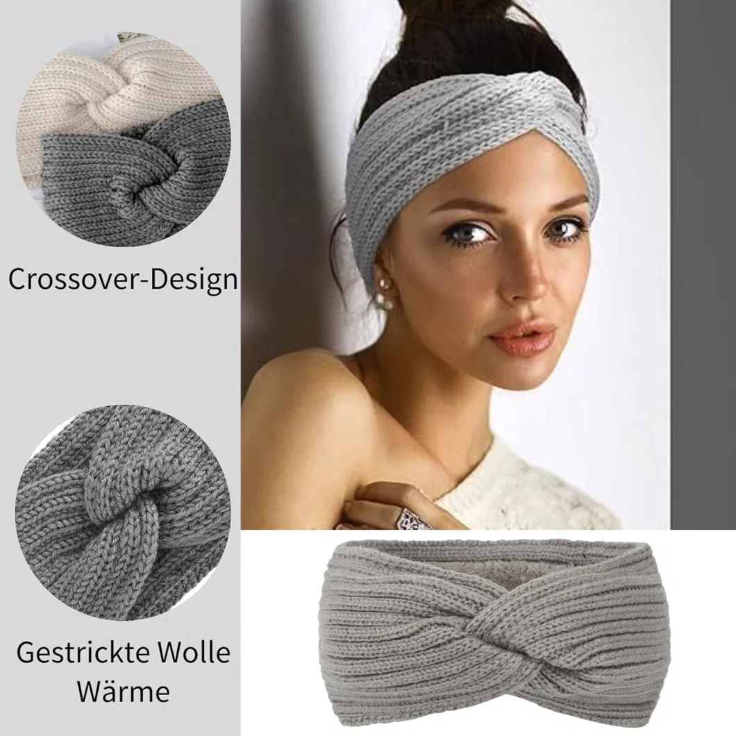 Fashion Women Lady Crochet Bow Knot Turban Knitted Head Wrap Hairband Winter Ear Warmer Headband