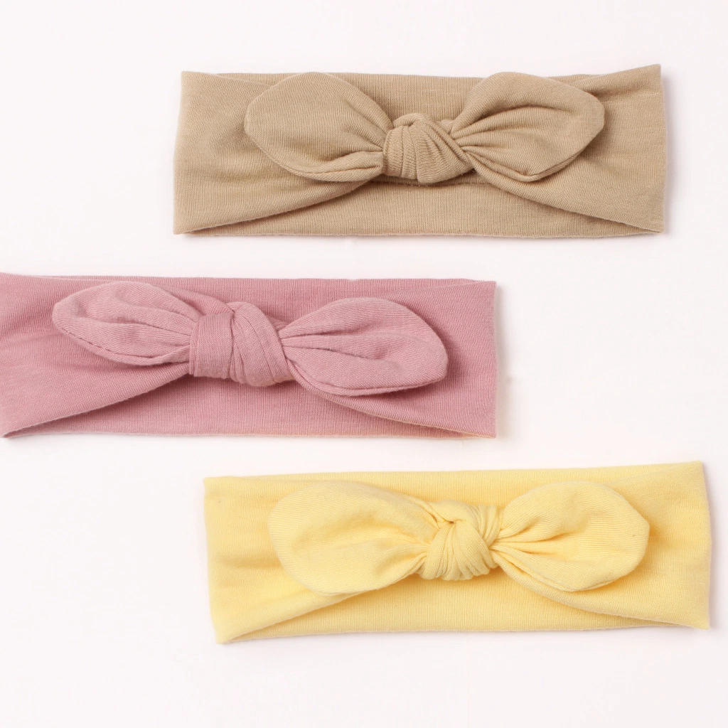 Baby Thin Hair Accessories Children Rabbit Ears Wide Edge Head Scarf Baby Hair Band Flower Cute Bowknot Knitted Headband