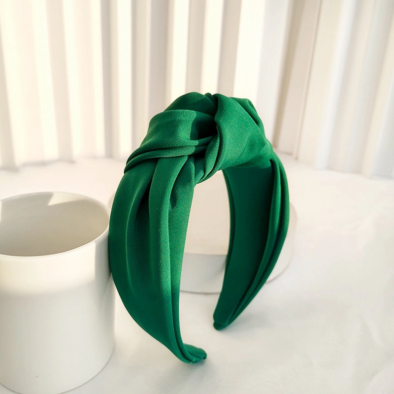 Wholesale European American Style Fashion Fabric Hairband Hair Accessories New Solid Color Knotted Satin Headband