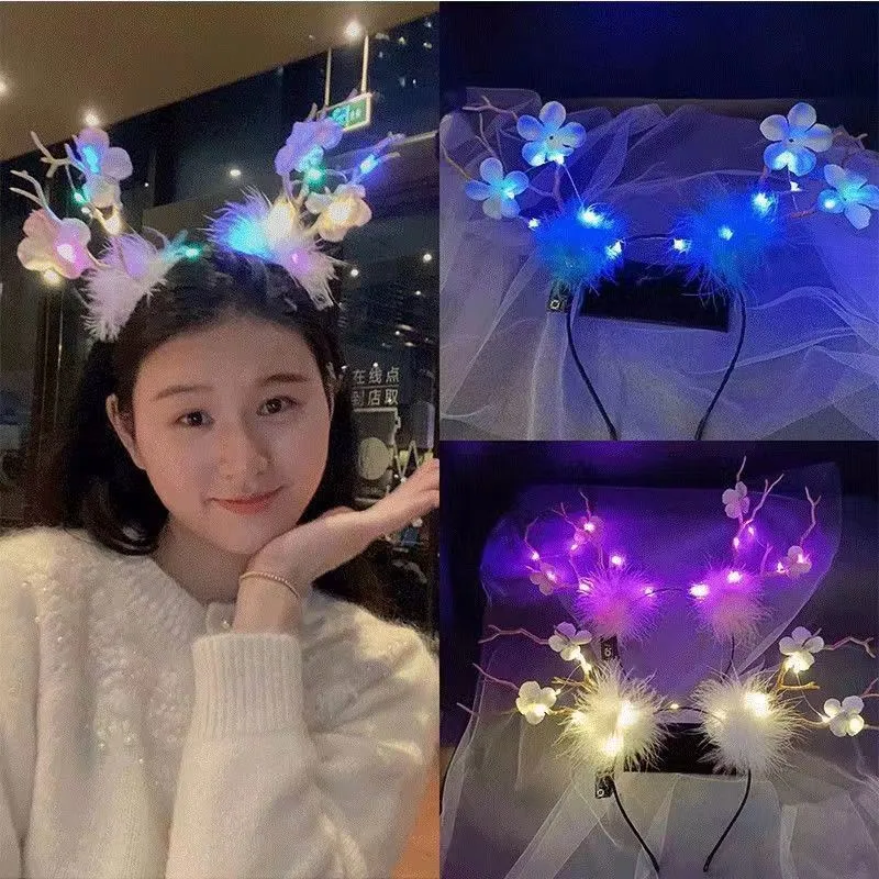 Lighted Christmas LED Flashing Light up Headbands Birthday Party Lovely LED Headband