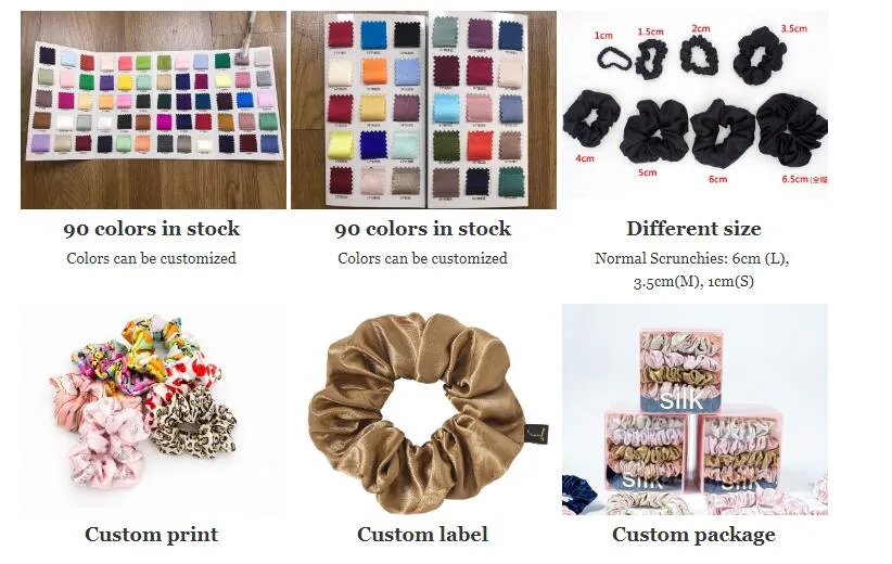 Wholesale Luxury 100% Silk Fashion Silk Hair Band of Custom Box Custom Logo