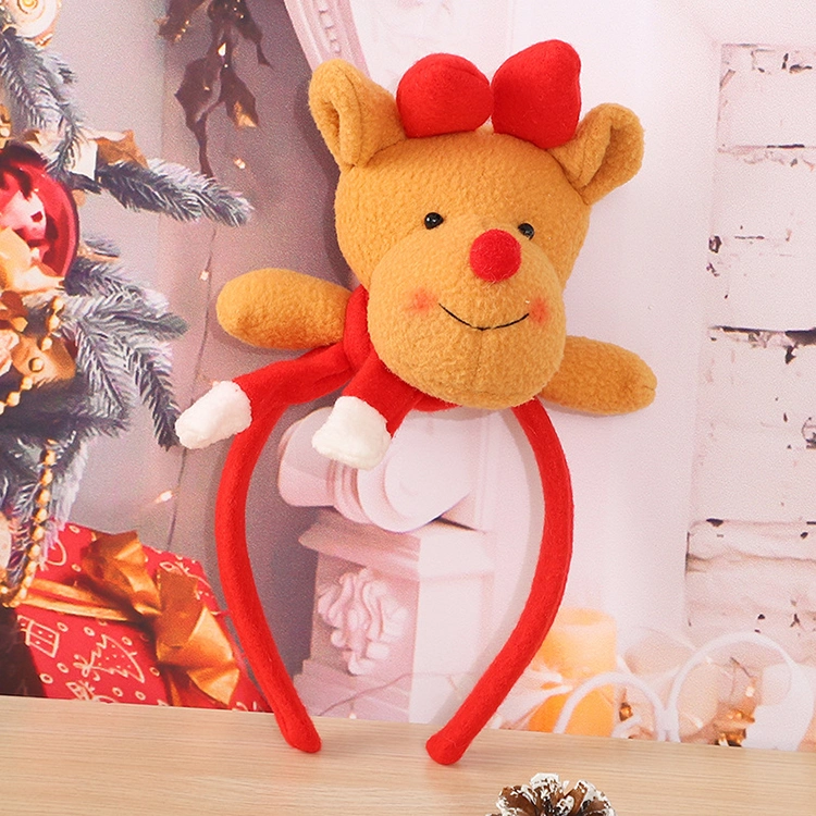 Christmas Style Custom Headwear Plush Stuffed Animal Toy Moose Headband