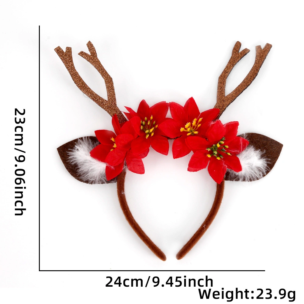 Antler Headdress Cute Hair Card Glitter Headband on Christmas Day