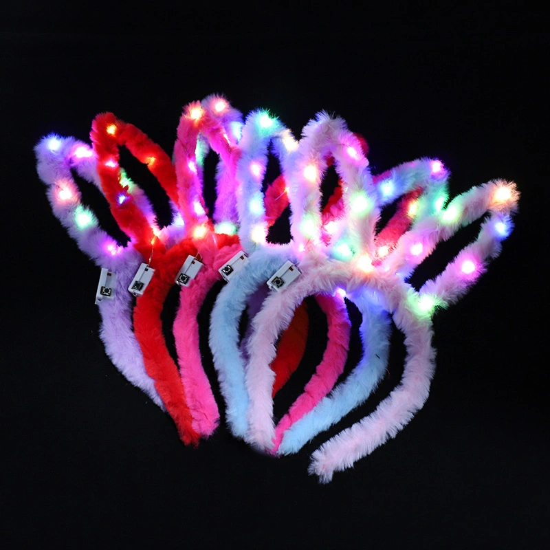 Concert Party Rabbit Ears Headdress Hair Bands Easter Bunny Ears LED Light up Headband