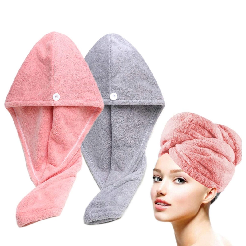 Coral Fleece Hair Towel Wrap Turban for Curly Hair