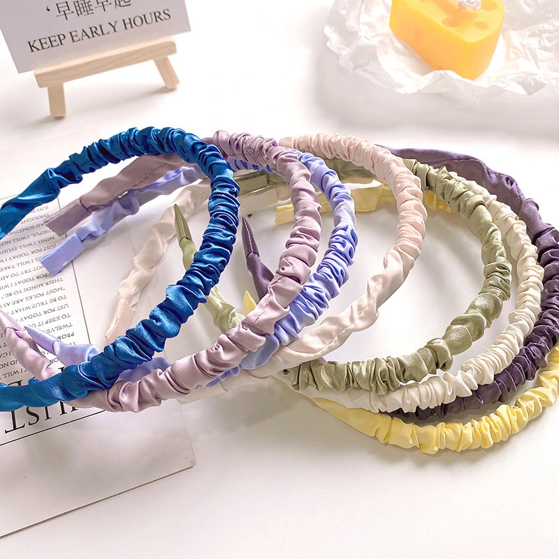 Wholesale New Simple Girl Hair Accessories Women Big Tie Dye Hair Band Organza Scrunchies Plated Headband