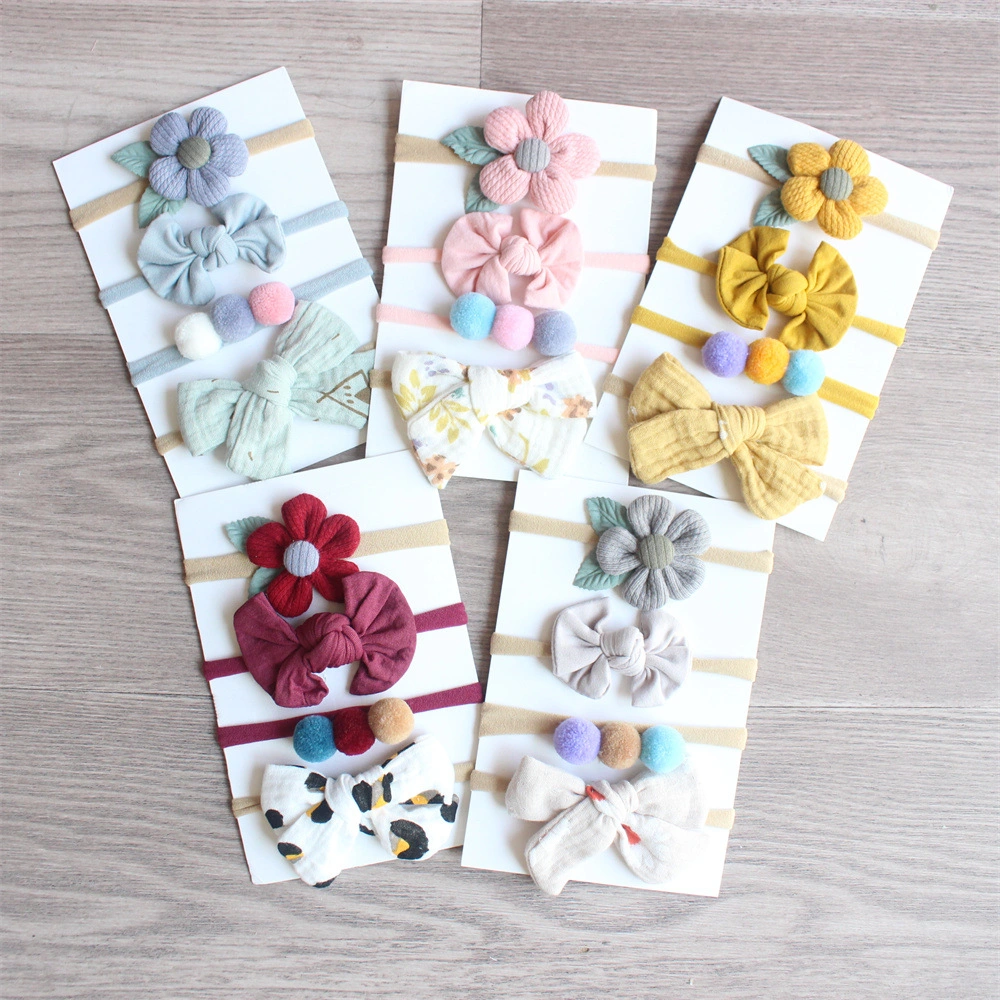 4 Baby Flower Ball Ball Bow Headband Set Headbands for Baby