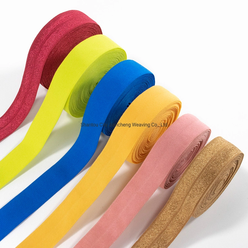 888 Color Double Fold Over Elastic Twill Stretch Band for Hair Ties Headband Bias Ribbon Binding Tape