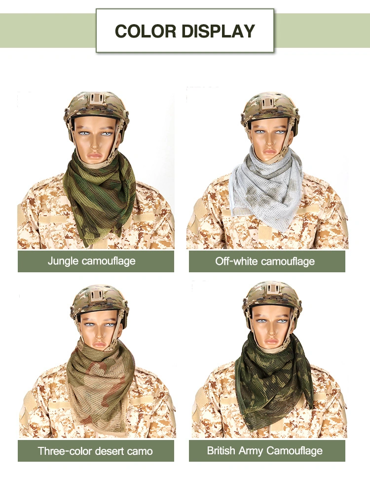 Camouflage Large Net Scarf Shawl Anti-Sunshine Tactical Multi-Purpose Headscarf