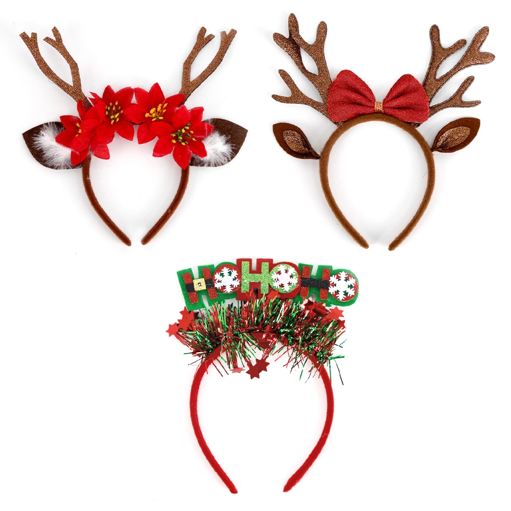 Antler Headdress Cute Hair Card Glitter Headband on Christmas Day