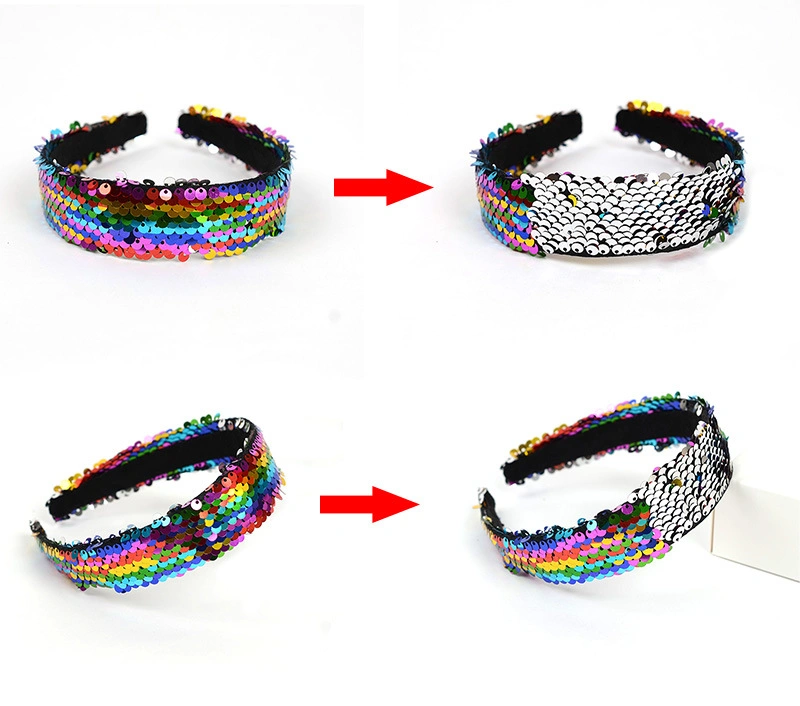 Mermaid Phosphorus Head Hoop Sequins Hair Band Shiny Headgear Laser Reflective Headbands