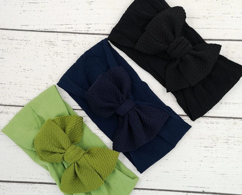 New Cute Bow Super Soft Sports Baby Knit Elastic Headband for Baby