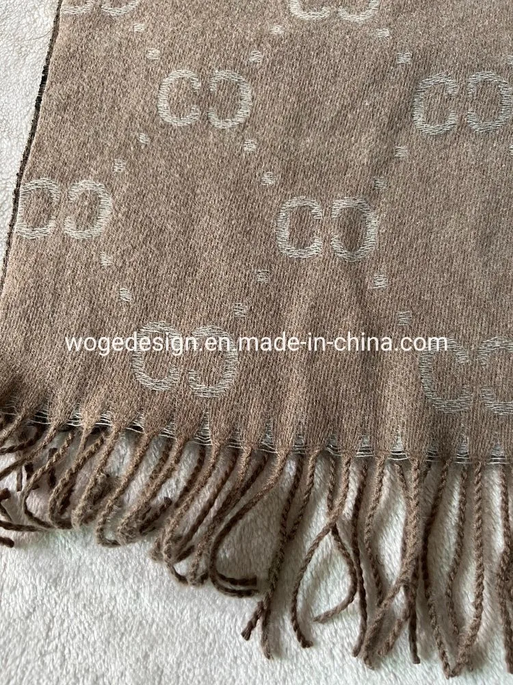 New Designer Winter Feminie Jacquard Star Zigzag Cashmere Muffler