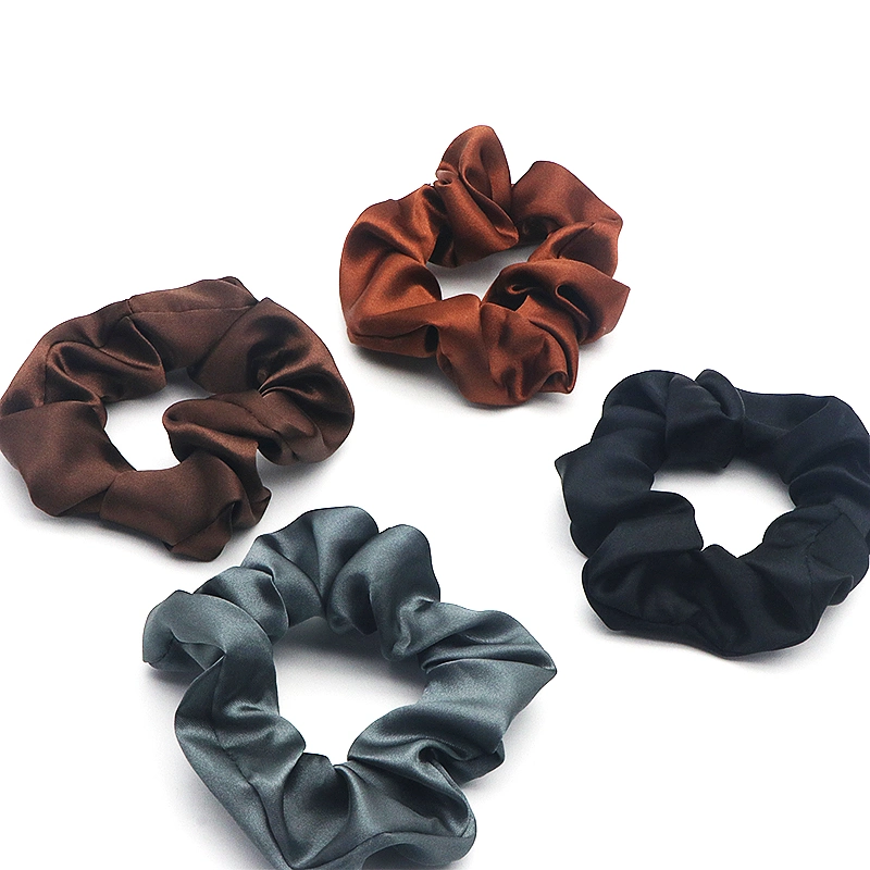 Custom Logo Print Recycled Fabric Shiny Matte RPET Satin Eco Oversized Scrunchies