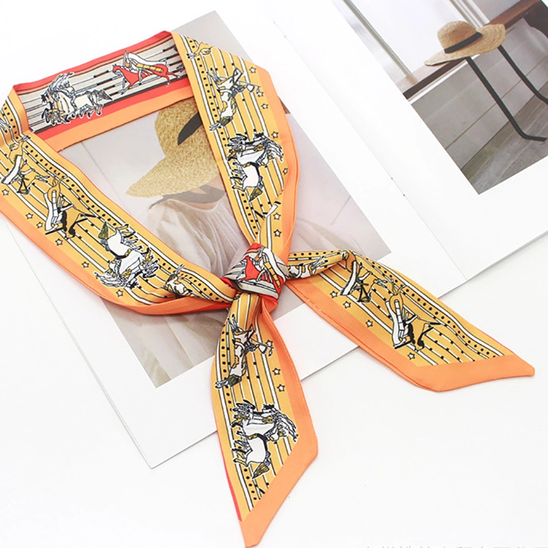 Ea306 Fashion Hair Neck Handbag Twilly Wholesale Designer Silk Scarves Famous Brand Purse for Women Custom Bag Scarf