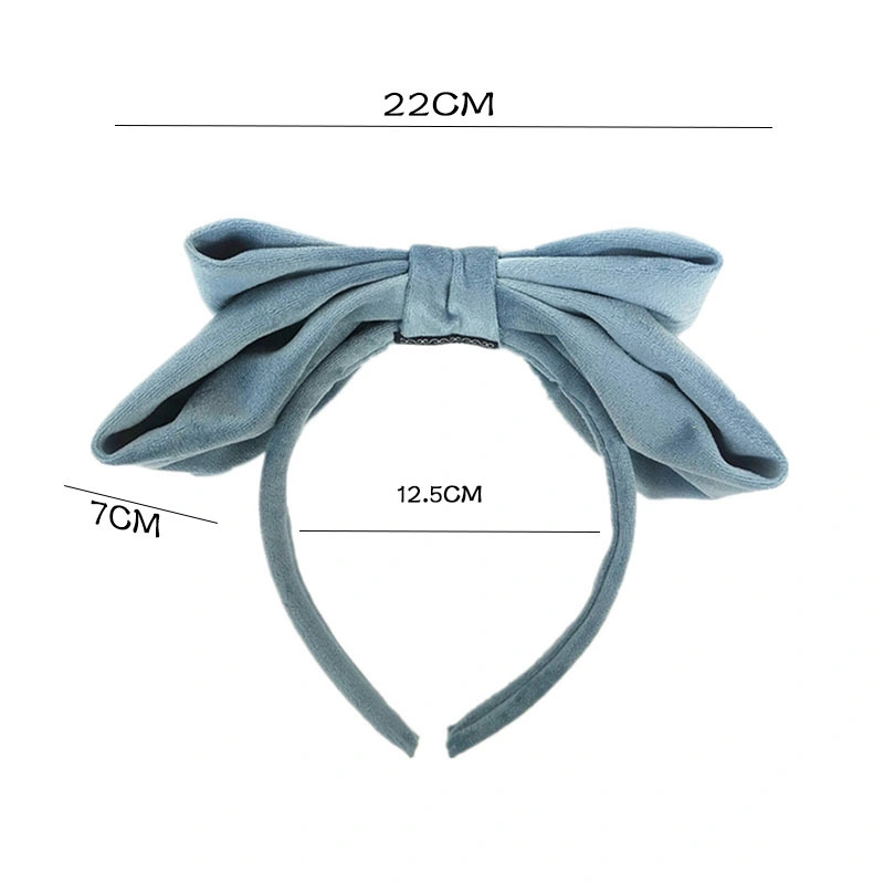 Korean Autumn/Winter Double Layer 22cm Velvet Fabric Bow Headband