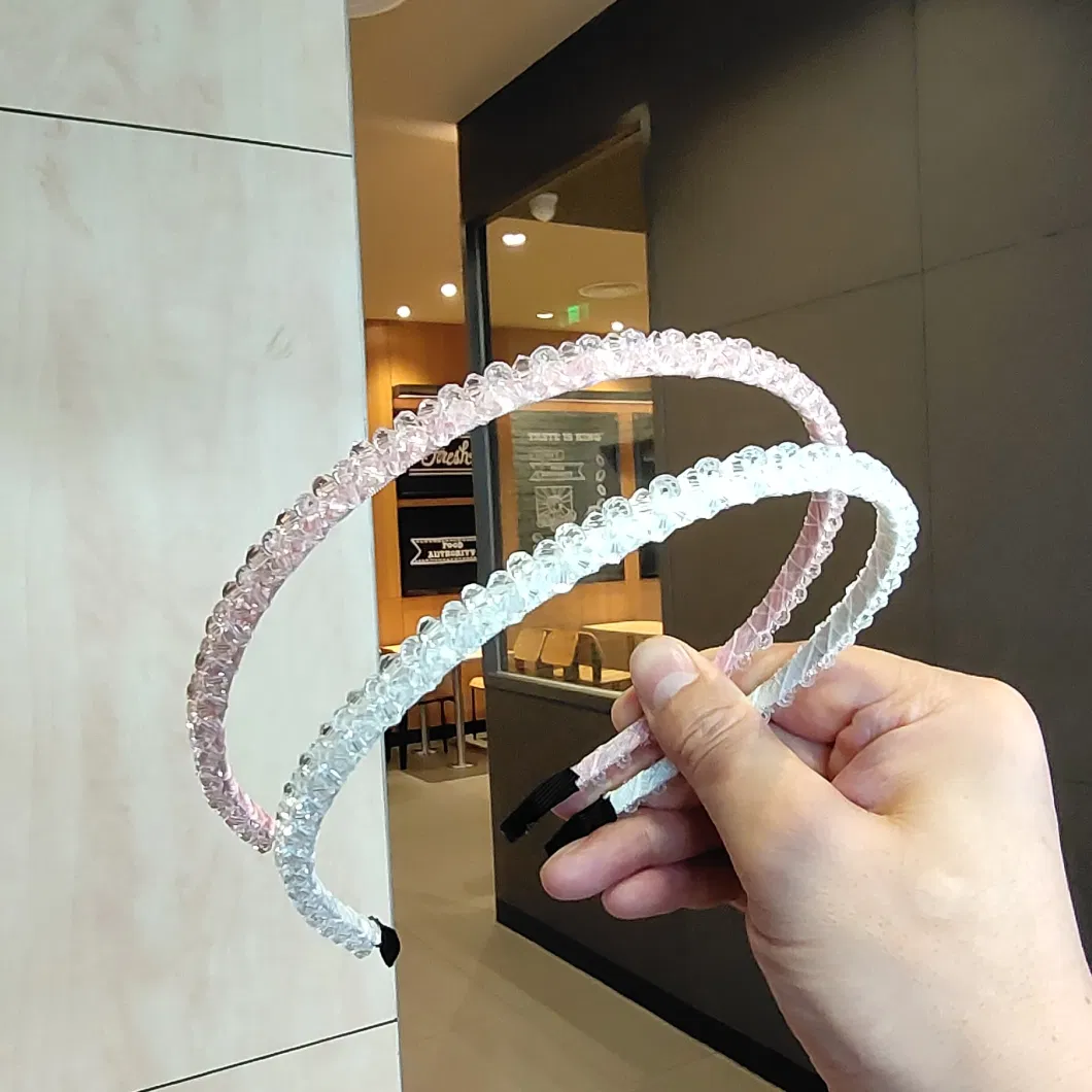 Hot Selling Rhinestone Simple Colored Hair Band Crystal Hair Band Thin-Brimmed Headband