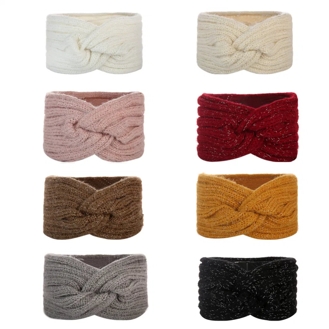 Europe and The United States Popular Cross Ladies Hair Bands Ins Wind Spot Wash Face Warm Knitted Headband