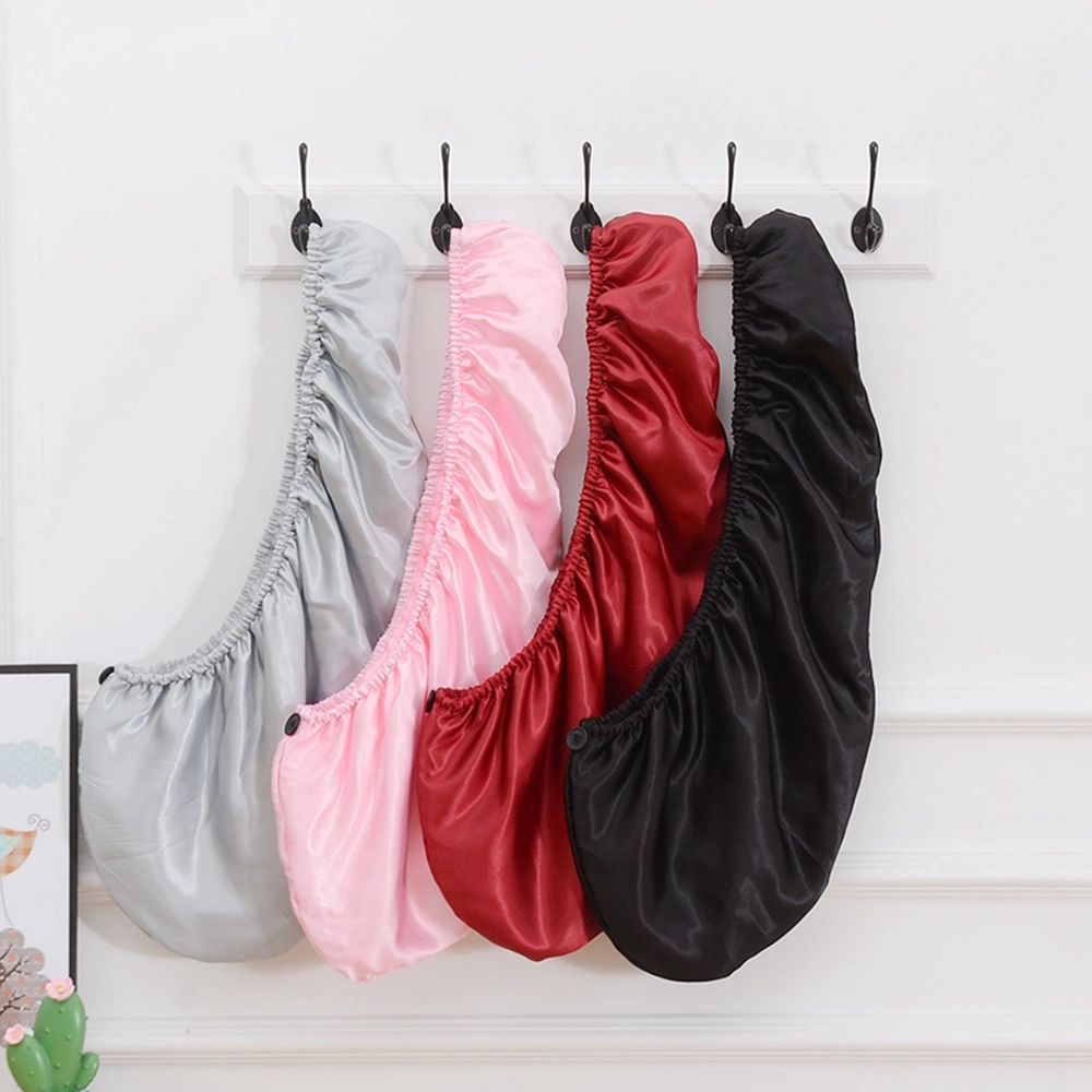 Elastic Hair Towel Wrap Sleeping Women Turban Drying Towel Quick Dry Satin Silk Hair Towel