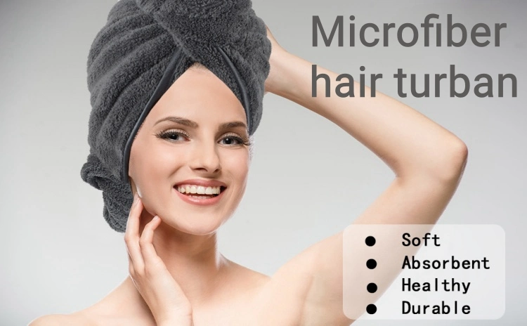 Double Layer Thickened Curly Long Hair Drying Hair Turban Microfiber Hair Drying Wrap for Women