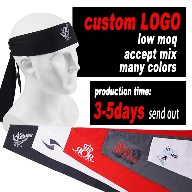 Custom Logo Headbands Headtie Comfortable Fabric Hair Cool Head Tie Sports Headband for Men