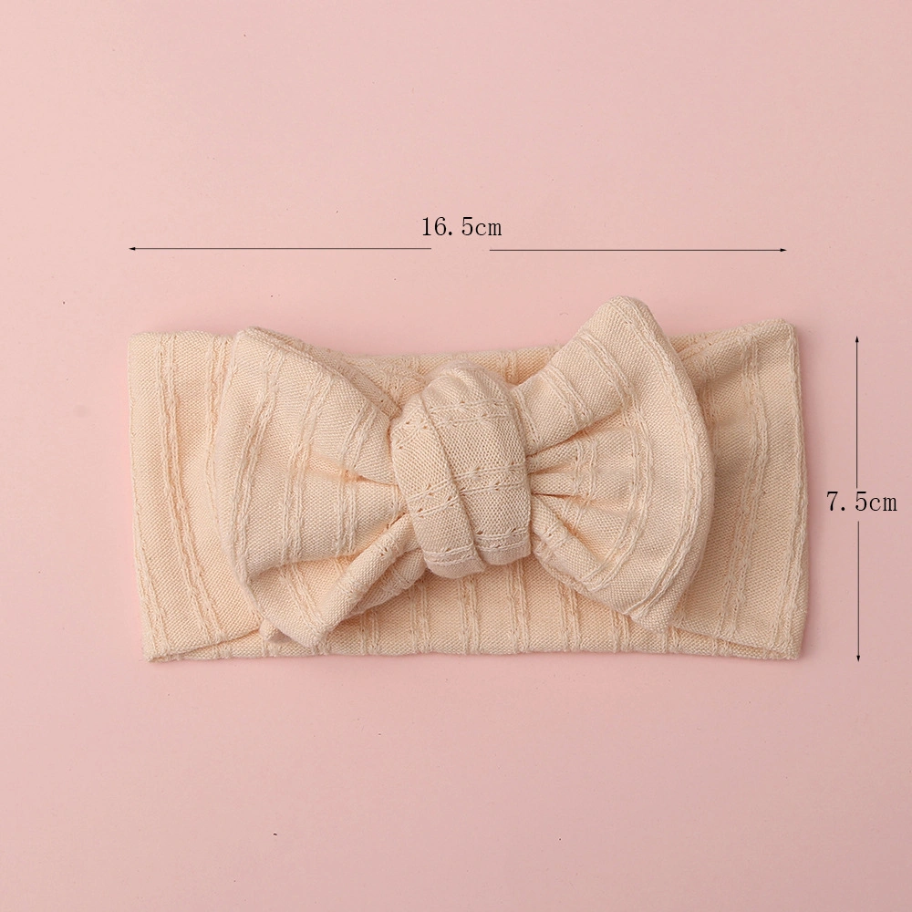 Children&prime;s Head Straps Bow Babies Ticked Knitted Hair Band Elastic Headband