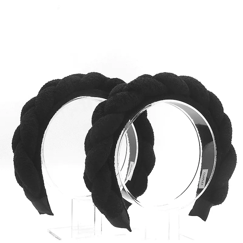 Wholesale Twisted Bubble Washing Face Towel Hair Band No Slip Sponge Puffy Custom Logo Makeup Velour SPA Headband for Women