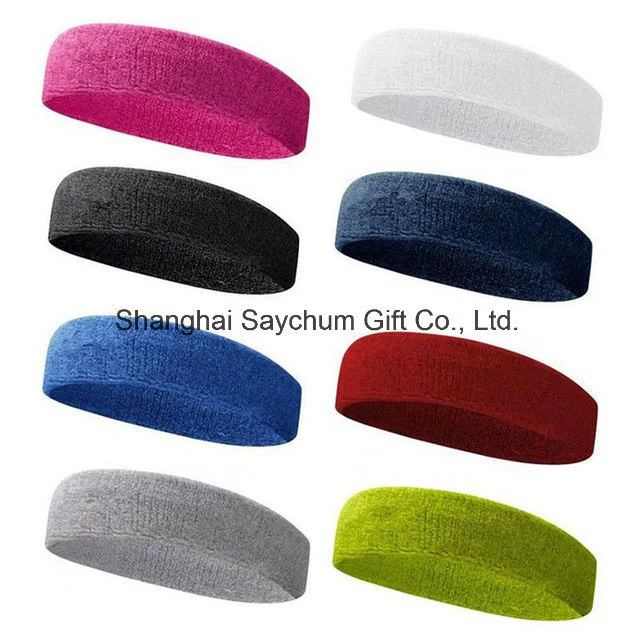 Custom Logo Cotton Hairband Stretch Head Sport Sweatband Sport Headband