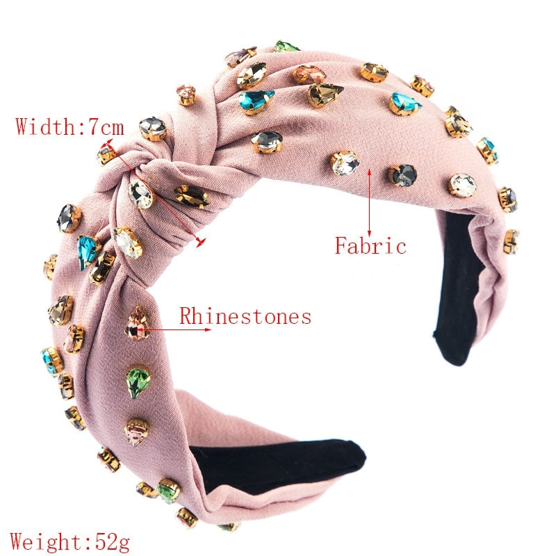 Custom Women Sponge Padded Headband Glitter Colorful Rhinestone Party Hair Accessories