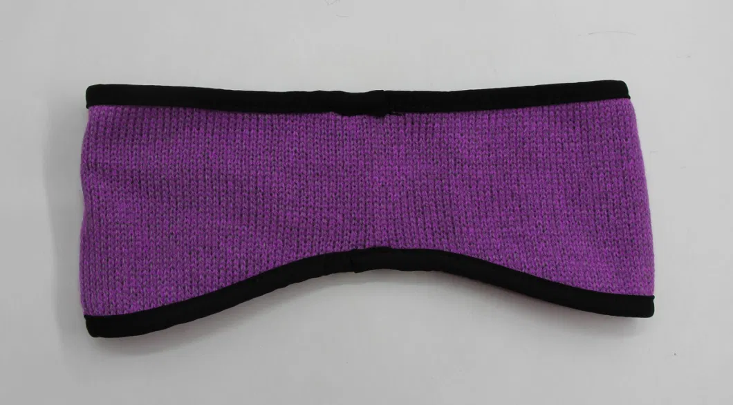 Knitted Headband with Acrylic and Reflective Yarn, Piping on The Edge Double Layer