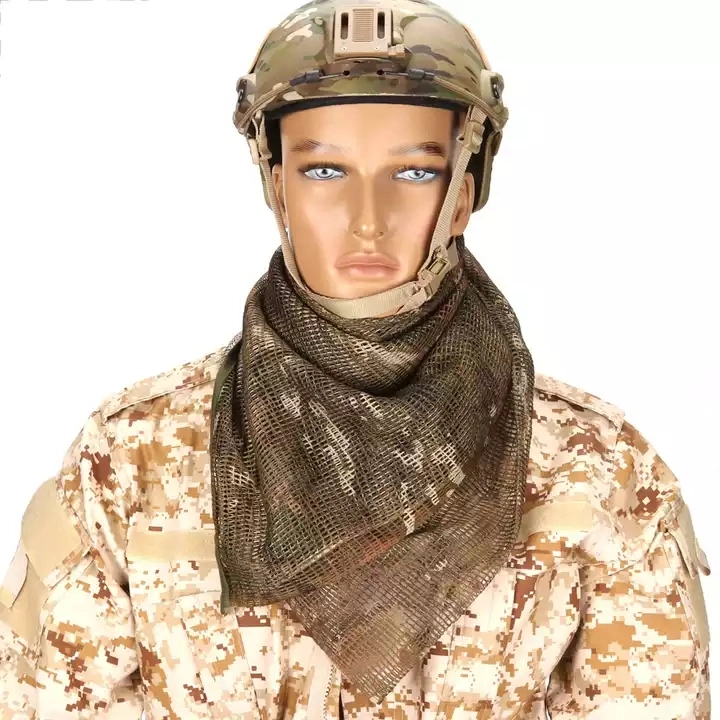 Camouflage Large Net Scarf Shawl Anti-Sunshine Tactical Multi-Purpose Headscarf