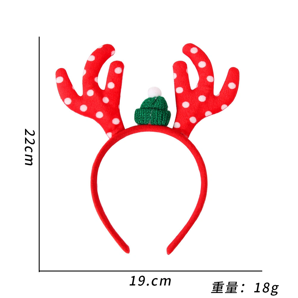 Christmas Headbands Elk Antlers Five-Star Headbands Christmas Decorations Children&prime;s Plastic Headbands Party Decorations