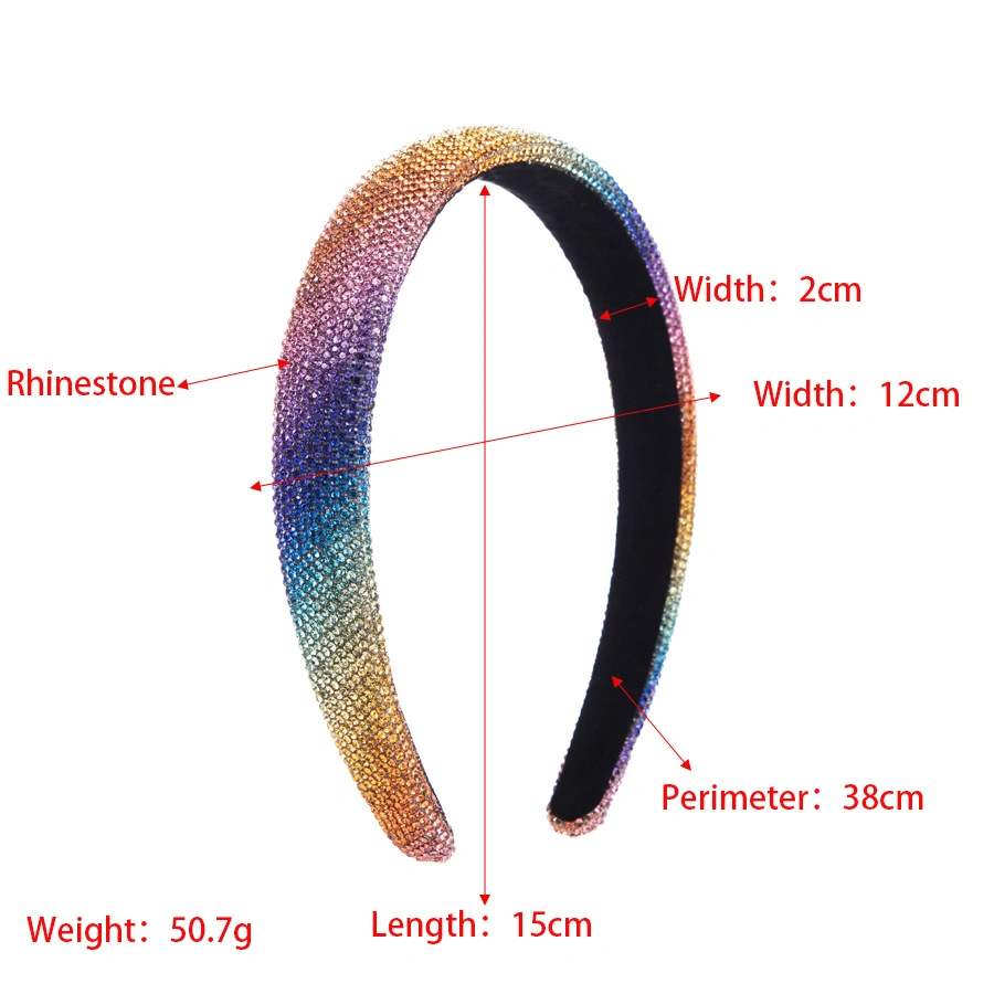 Custom Women Glitter Bling Headband Thick Padded Sponge Hairband Hair Decoration