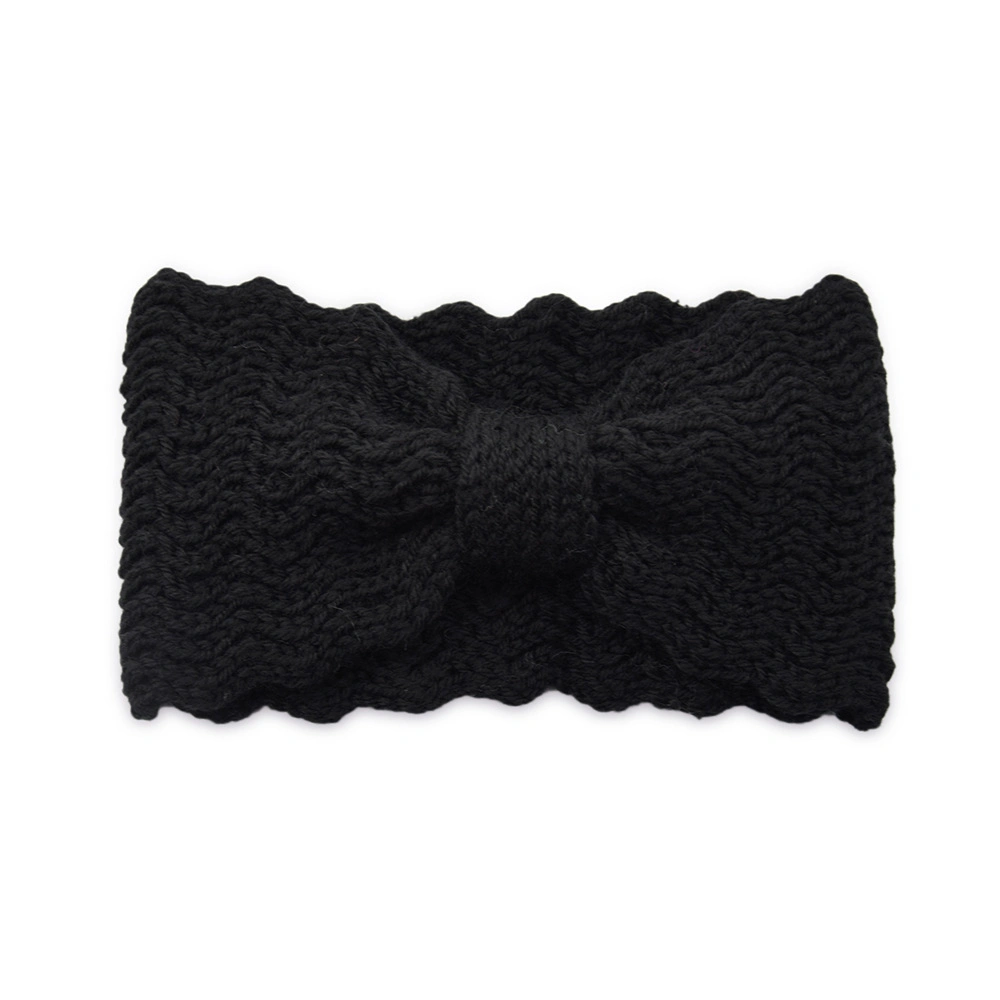 United States Cross-Border Wide Edge Knitted Wool Headdress Elastic Warm Cross Hair Band Fashion Versatile Solid Color Head Cover Headband