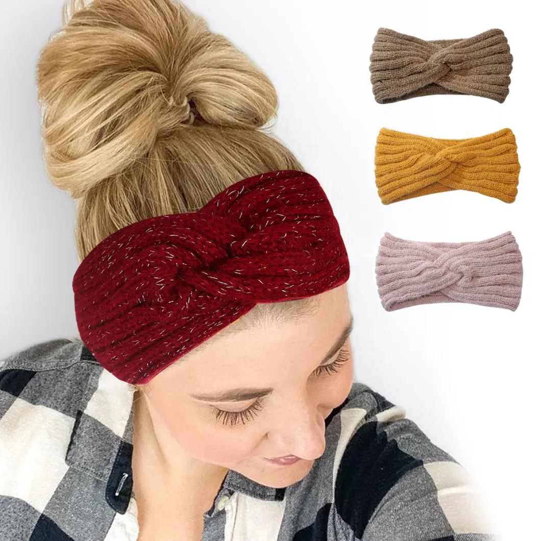 Europe and The United States Popular Cross Ladies Hair Bands Ins Wind Spot Wash Face Warm Knitted Headband