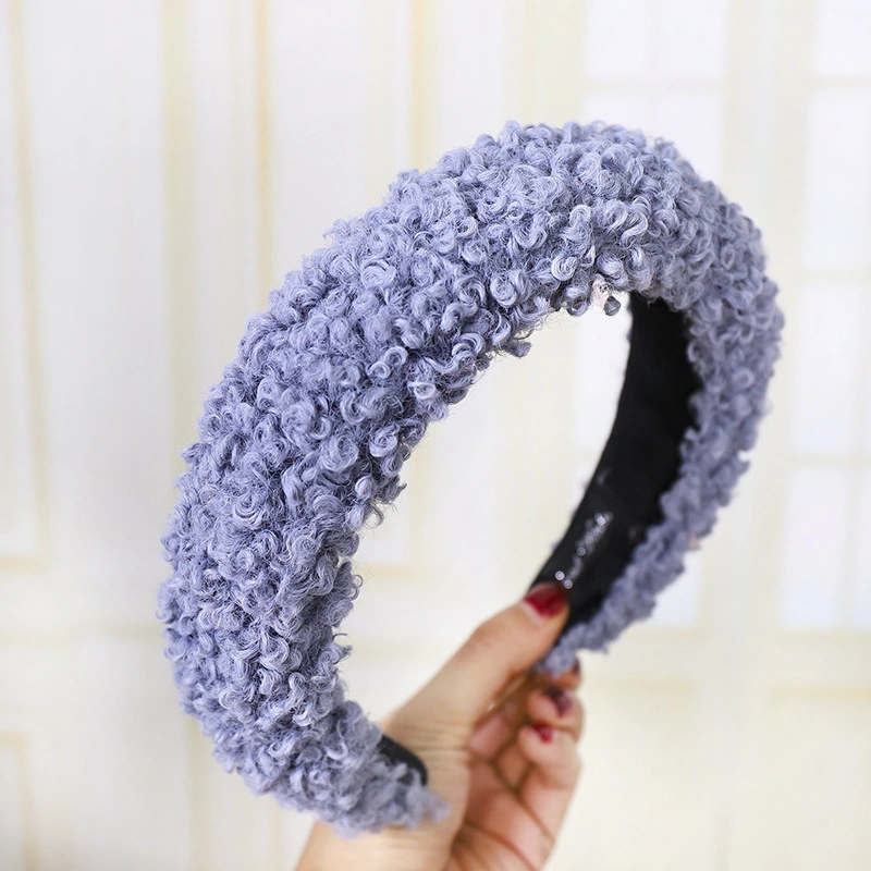 Hot Selling Sponge Wide Edge Hair Band Netflix Simple and Versatile Pearl Rhinestone Velvet Headband