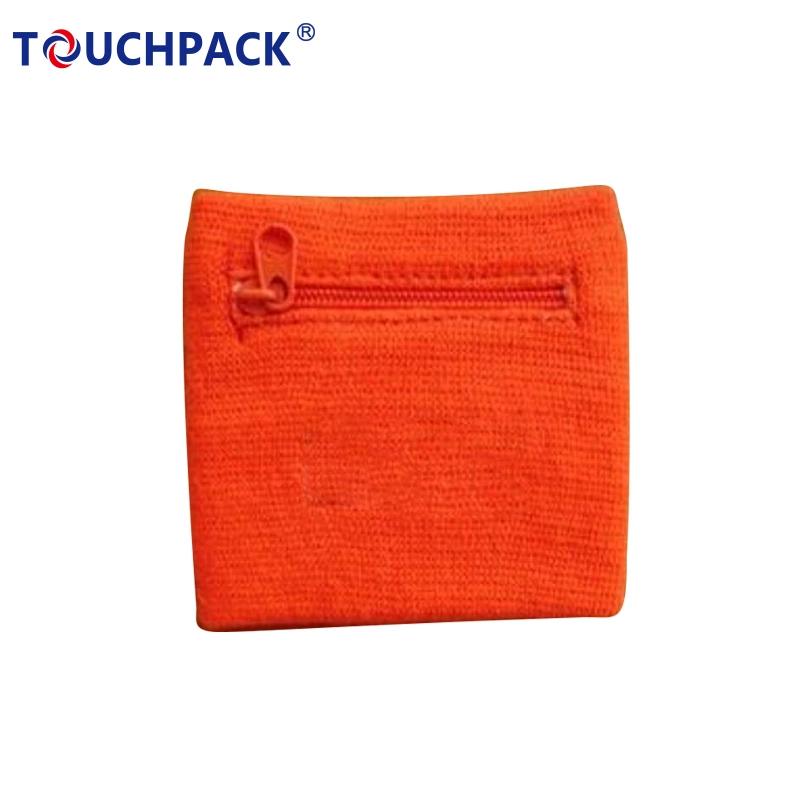 Fashion Promotion Gift Custom Cotton Sport Sweatband with Zipper