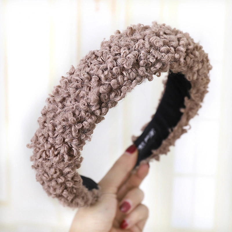 Hot Selling Sponge Wide Edge Hair Band Netflix Simple and Versatile Pearl Rhinestone Velvet Headband