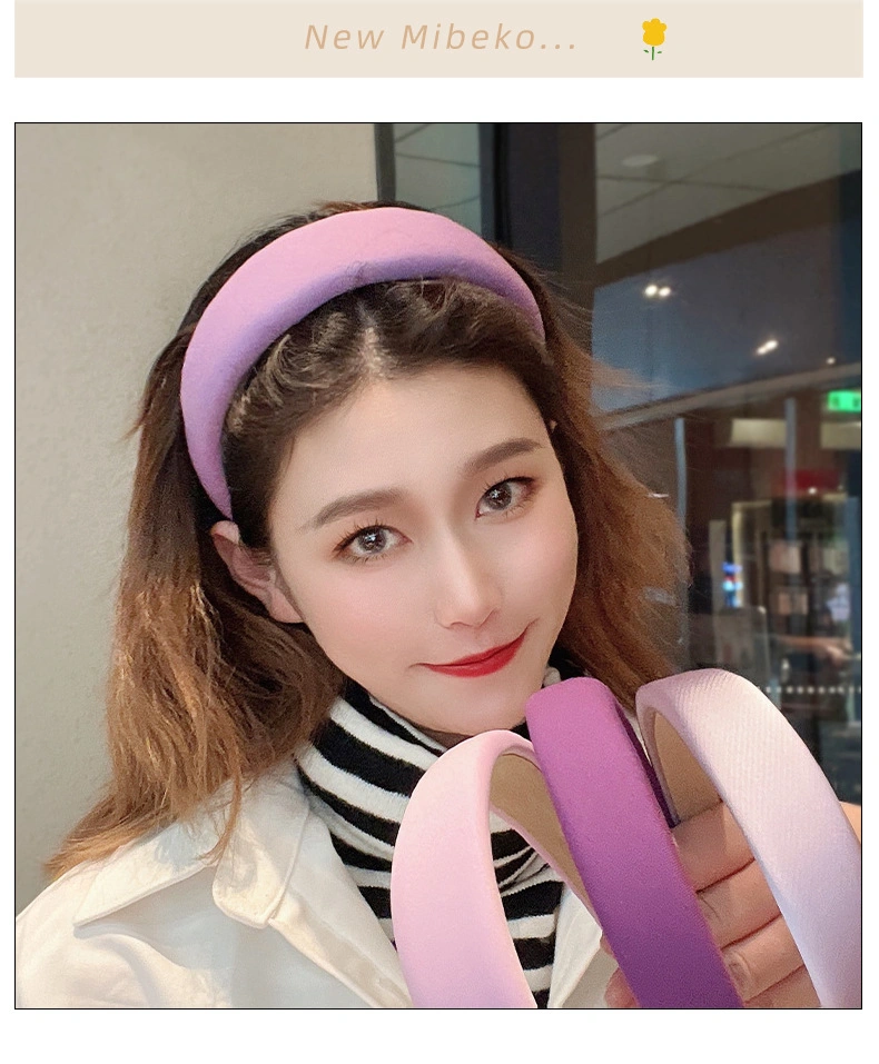 Purple Headband Female Korean Female Face Sponge Spring New Bow Headband