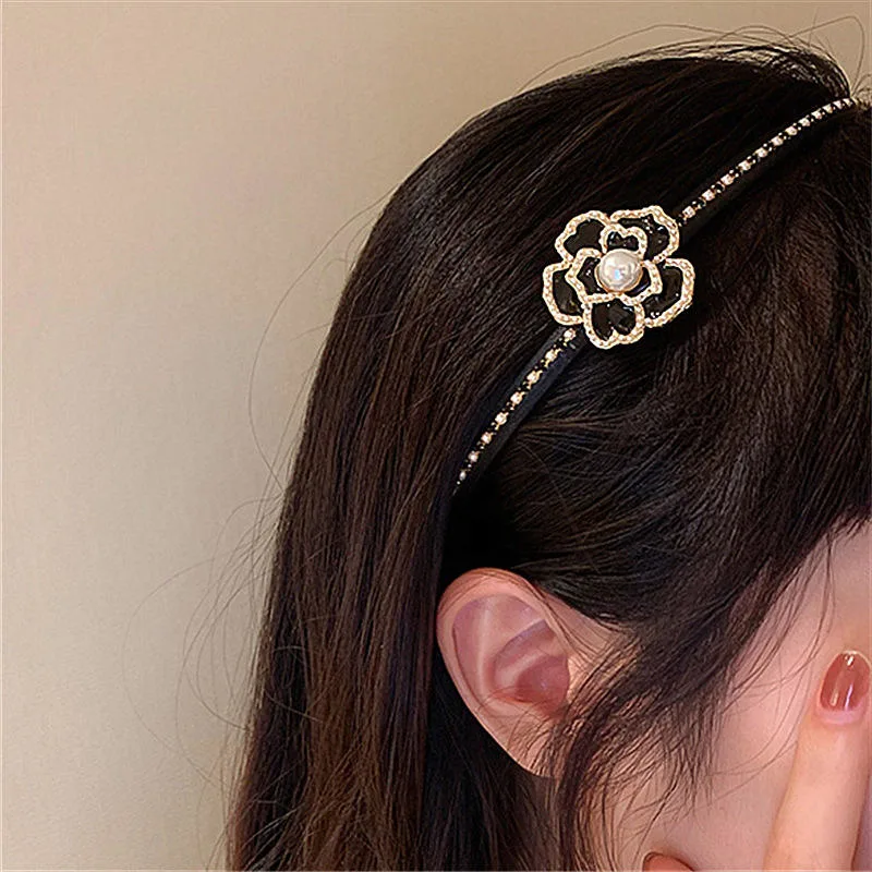 Pearls Alloy Flower Crystal Diamond Rhinestone Bling Headbands