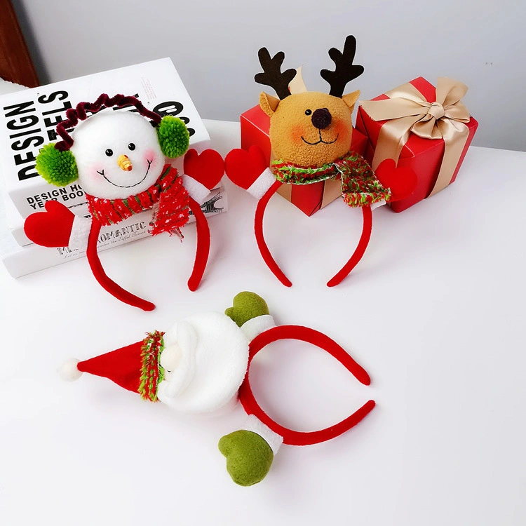 Hot Selling Custom Plush Moose Snowman Toy Headband for Christmas Gift