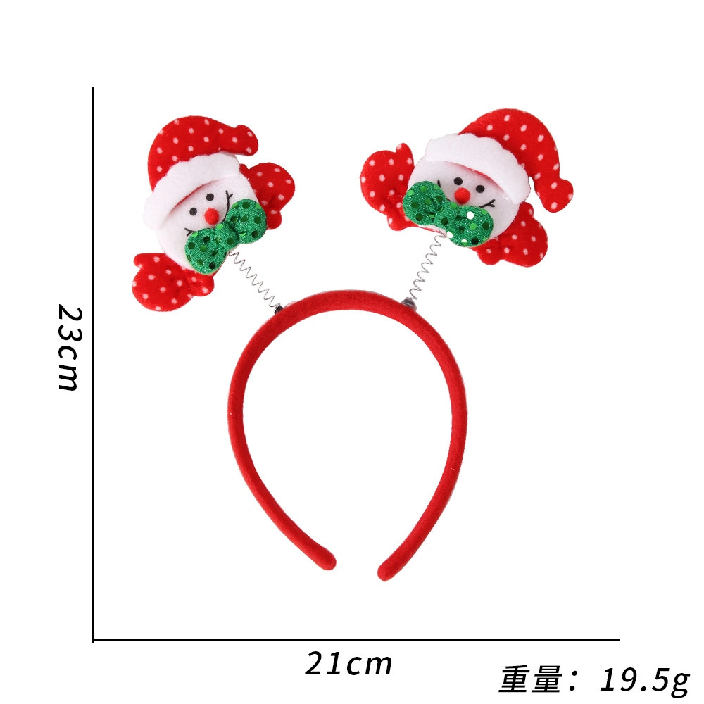 Christmas Headbands Elk Antlers Five-Star Headbands Christmas Decorations Children&prime;s Plastic Headbands Party Decorations