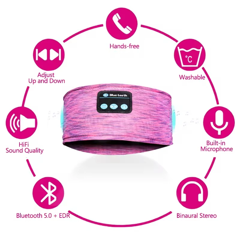 Sleep Mask Bluetooth Sleeping Headphones Headband Thin Soft Elastic Comfortable Wireless Music Headset Eye Mask