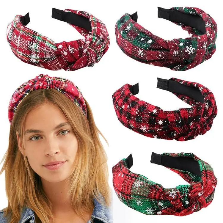 Winter Cloth Width Hair Band Christmas Party Hair Accessories Bowknot Christmas Headband for Women