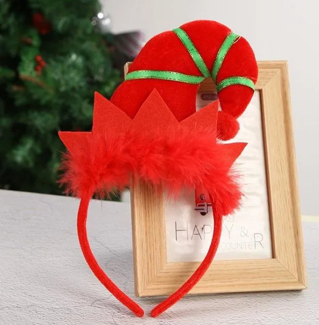 Kids Santa Hat Hair Accessories Gifts Christmas LED Elf Headbands