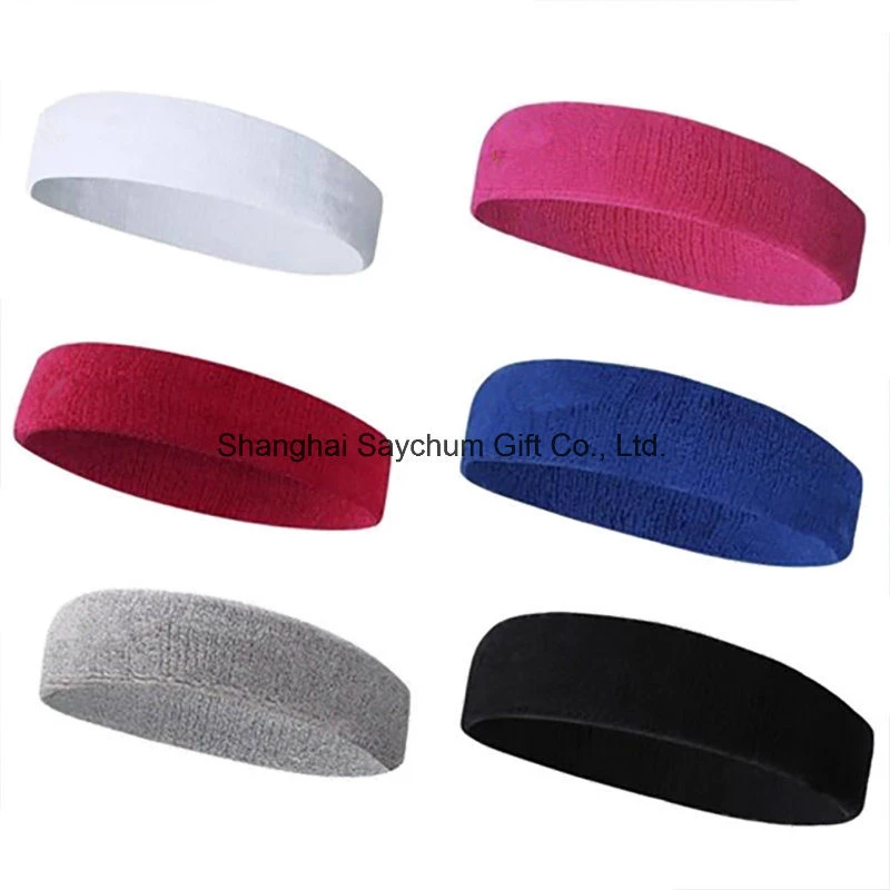 Custom Logo Cotton Hairband Stretch Head Sport Sweatband Sport Headband