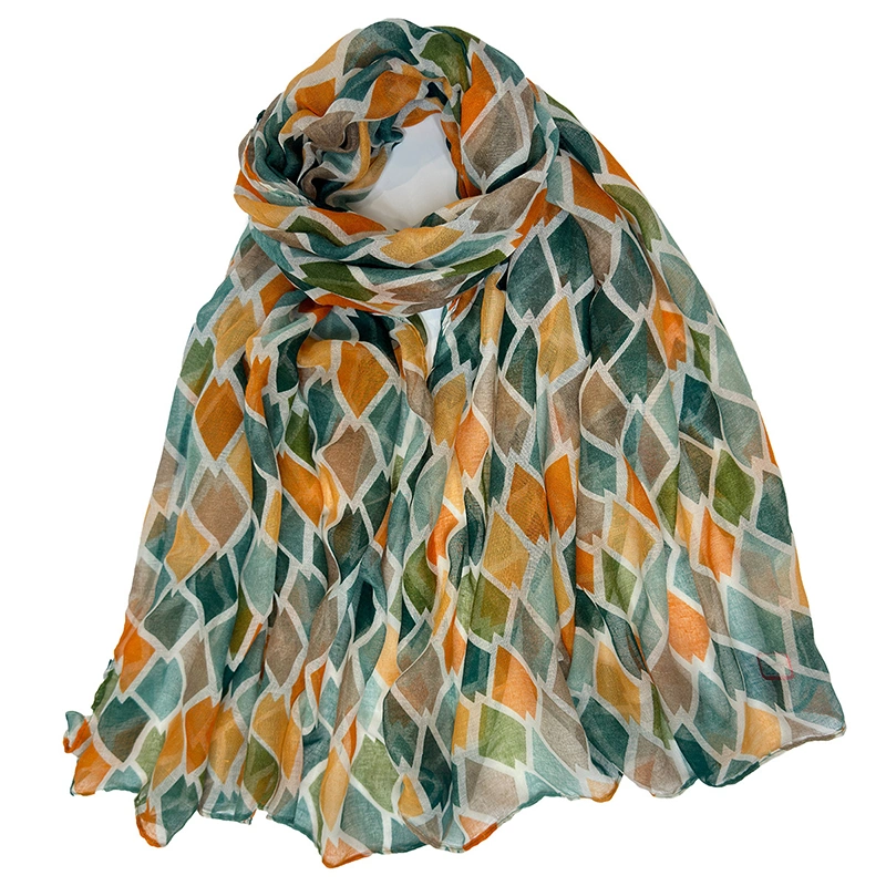 Geometric Print Ab Hair Womens Scarfs Able Spring Scarves