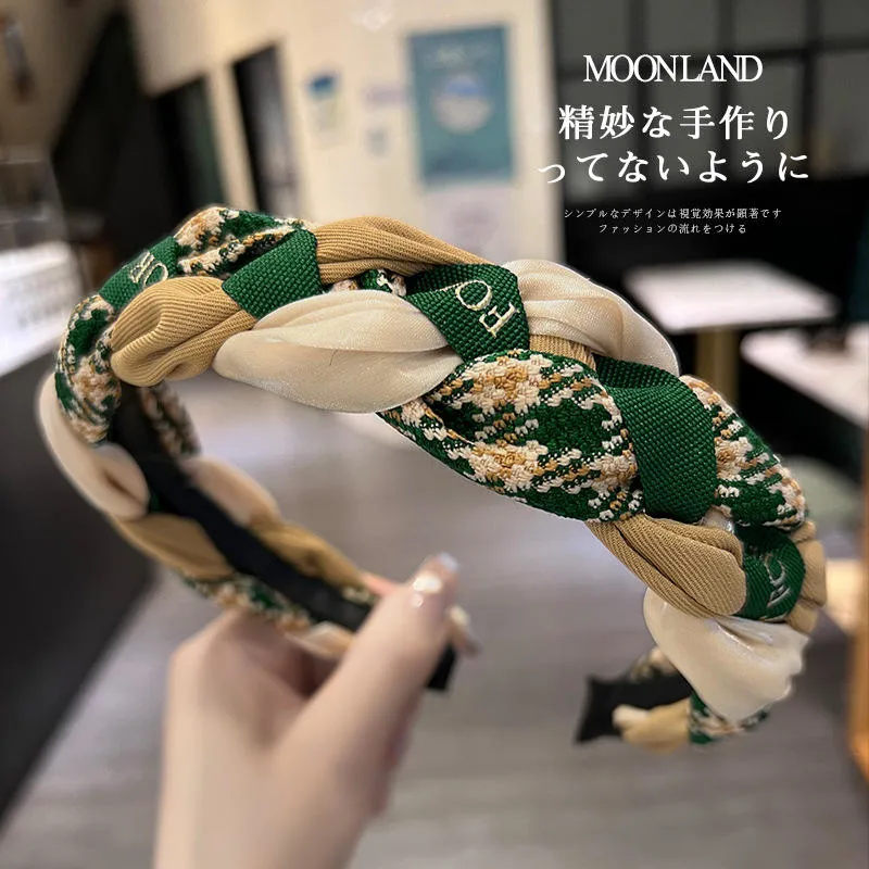 New Style Korean Retro College Style Headband Hairband Fashion Makeup Elastic Headband Twisted for Women Girls